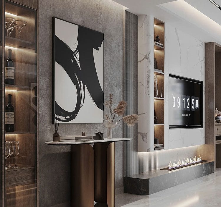 Xây nhà trọn gói anh Chính - An Đồng - Hải Phòng 4 mau noi that ke ti vi 1