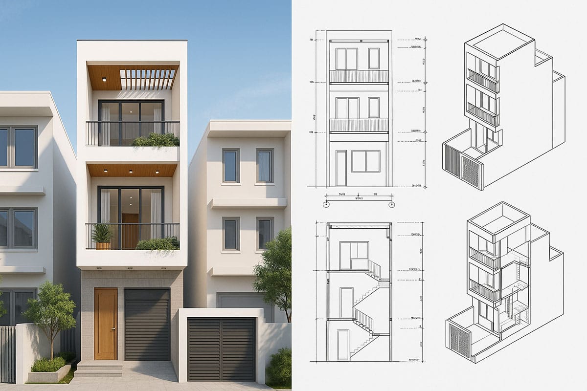 bang ve thiet ke nha pho 2 3 tang