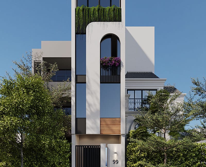 mau thiet ke ngoai that nha pho 4 tang dep 0