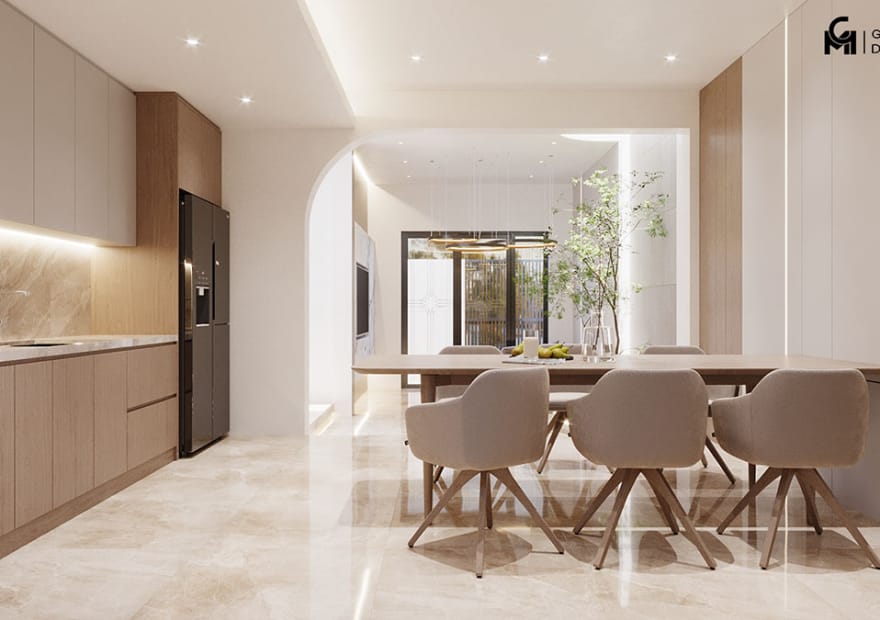 mau thiet ke nha pho 4 tang phong bep dep 1