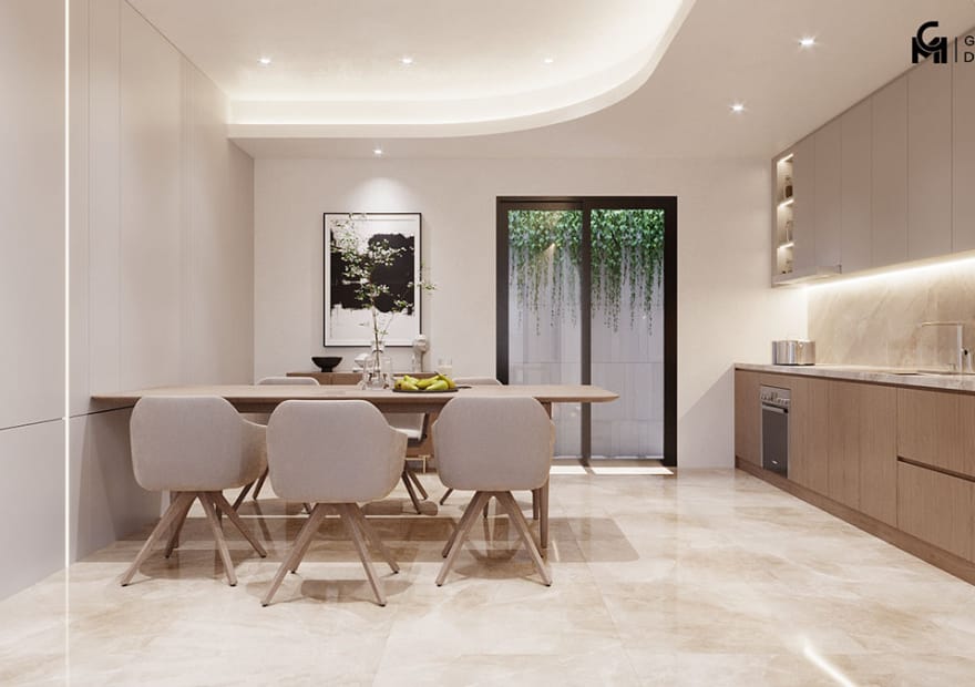 mau thiet ke nha pho 4 tang phong bep dep 3