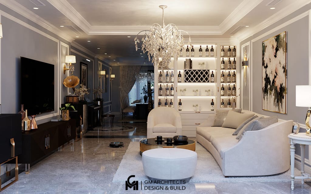 Thi công nội thất phòng khách – Từ bản vẽ đến thực tế, sang trọng vượt mong đợi 15 thi cong noi that phong khach