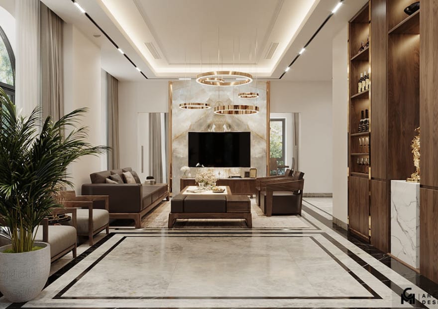 thiet ke noi that phong khach vinhomes marina 1