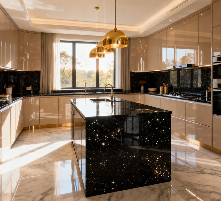 đá tự nhiên và đá nhân tạo trong nội thất