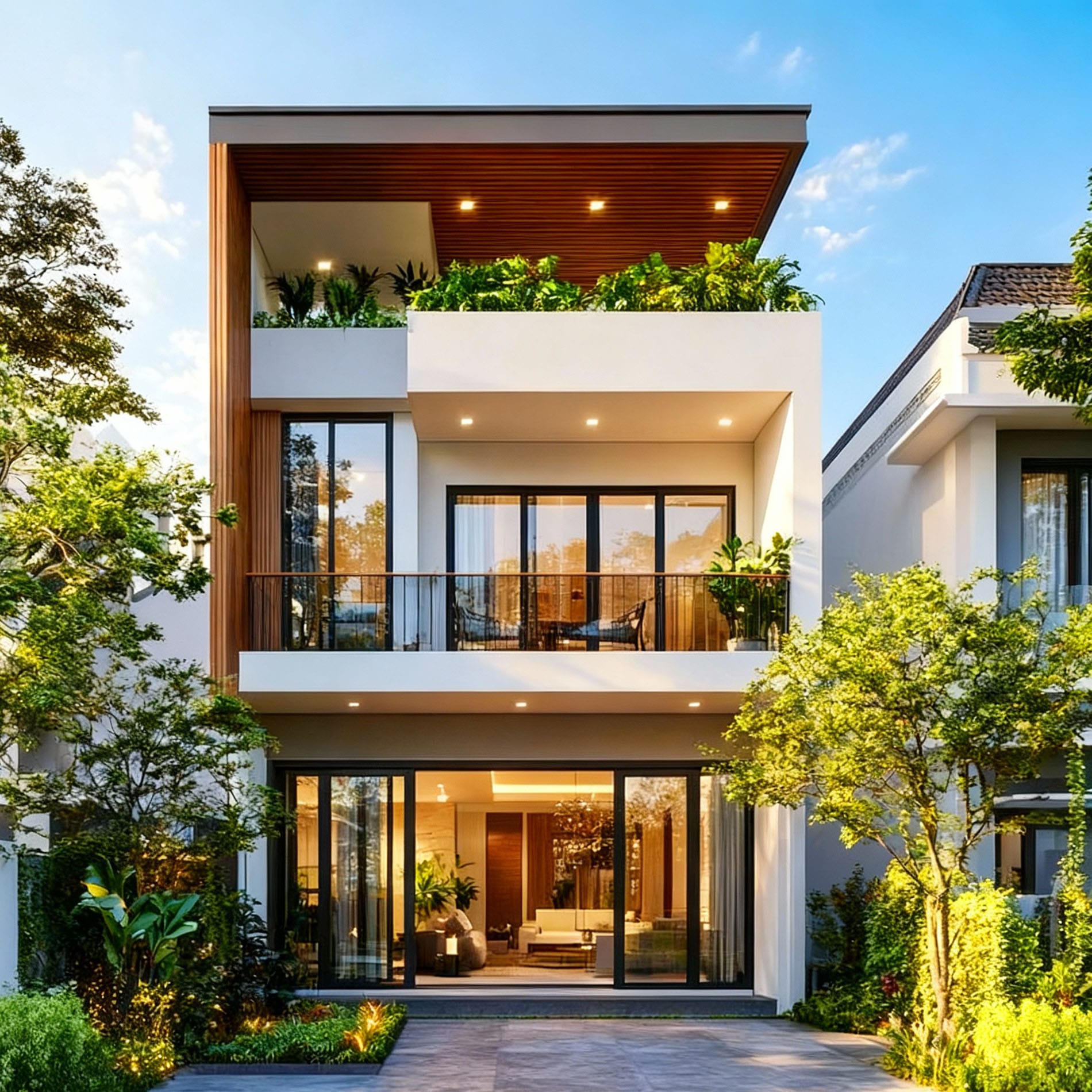 thiet ke nha phong cach toi gian 3