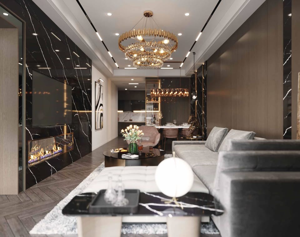 Hoàn thiện nội thất chung cư BRG Legend 3 Phòng Ngủ Hải Phòng 7 thiet ke noi that phong khach 1 3