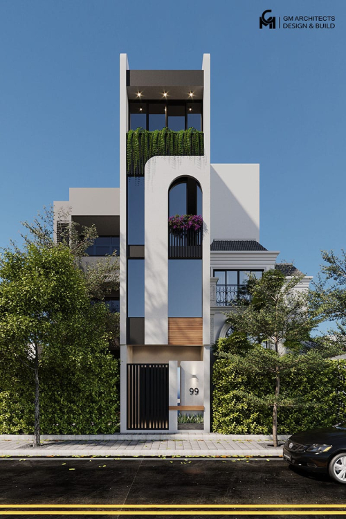 mau thiet ke ngoai that nha pho 4 tang dep 0